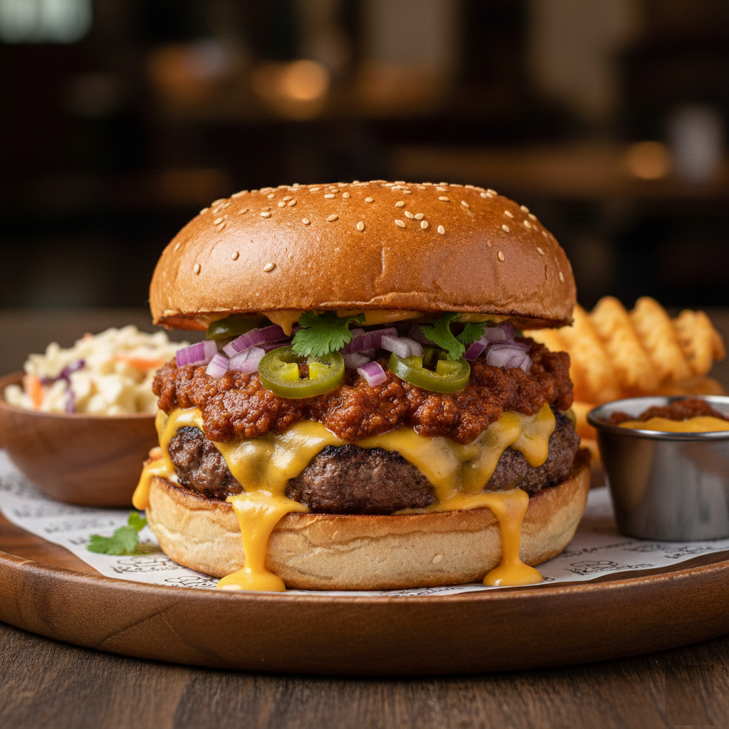 Chili Stuffed Cheese Burger (2pcs)