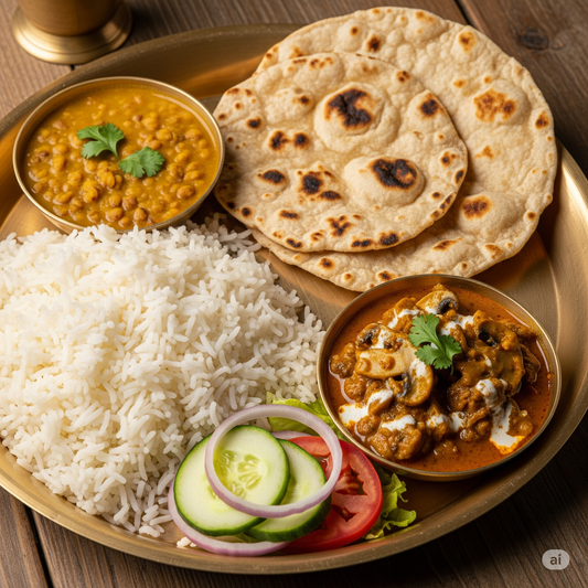 Mushroom curry meal