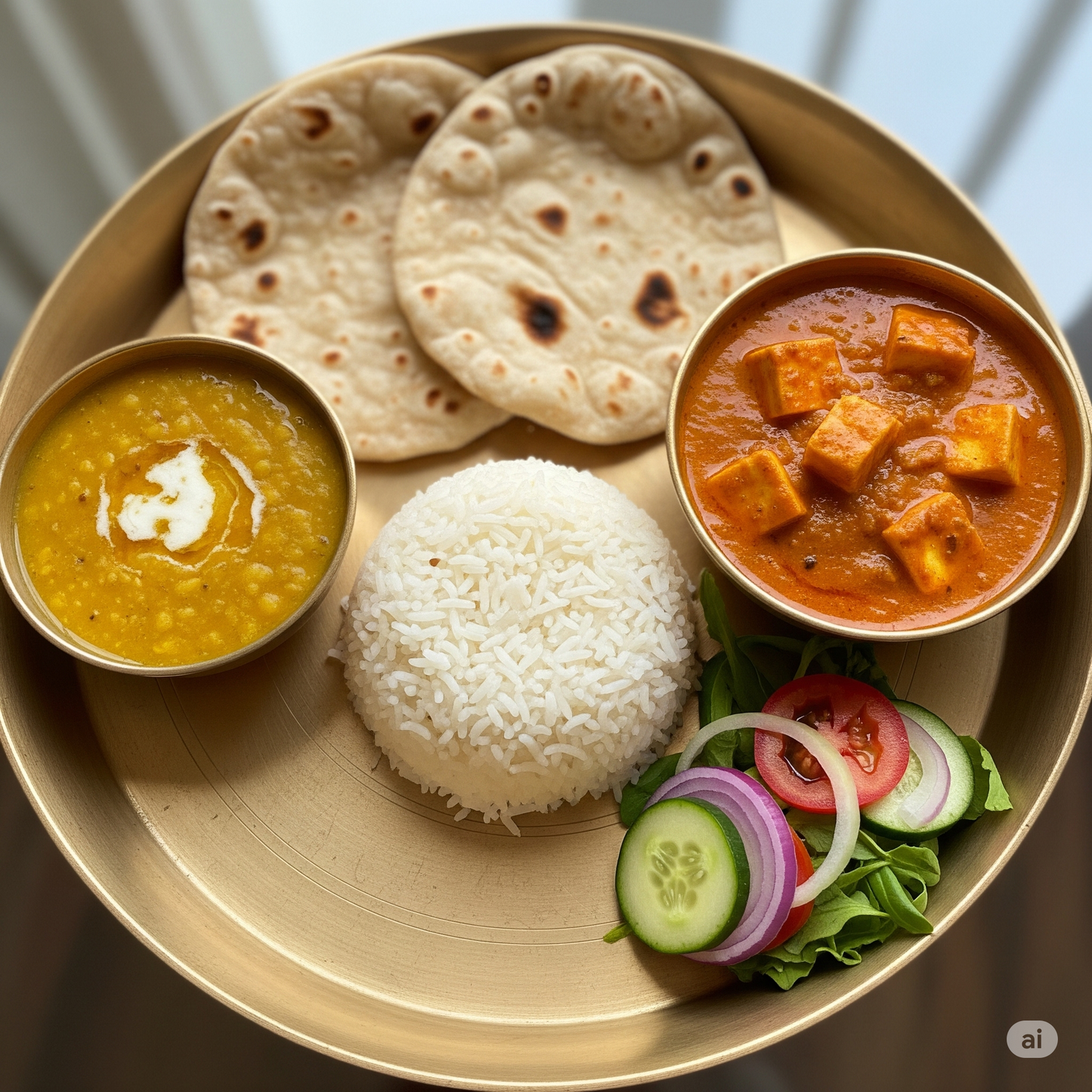 Paneer curry meal