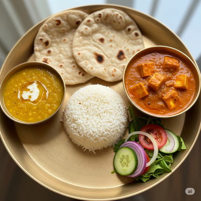 Paneer curry meal