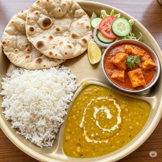 Paneer curry meal