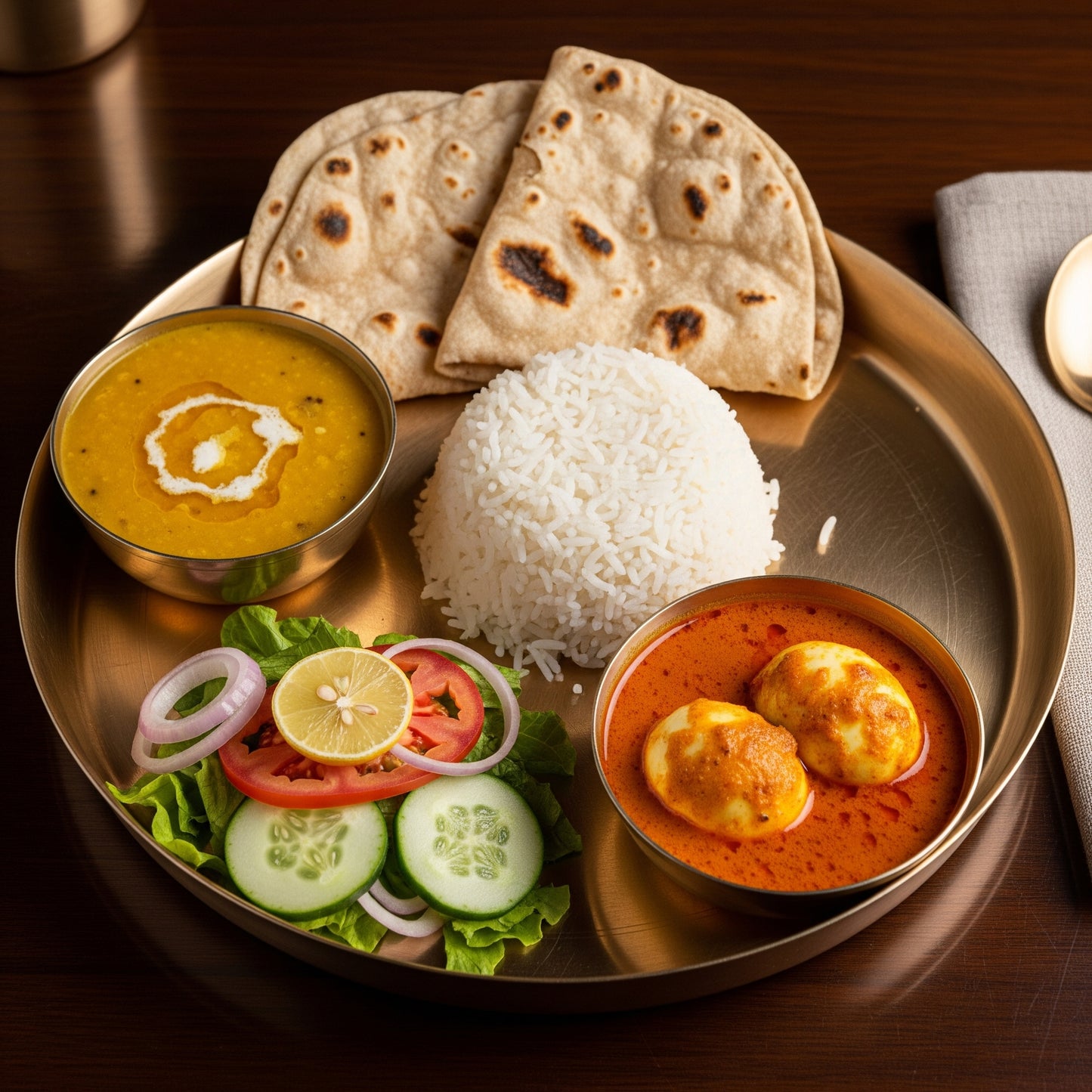 Egg curry meal